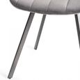 Fontana Dining Chairs - Set of 2 - Grey Velvet - Black Legs