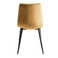 Mondrian Dining Chairs - Set of 2 - Mustard Velvet - Black Legs
