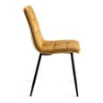 Mondrian Dining Chairs - Set of 2 - Mustard Velvet - Black Legs