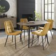 Mondrian Dining Chairs - Set of 2 - Mustard Velvet - Black Legs