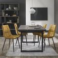 Mondrian Dining Chairs - Set of 2 - Mustard Velvet - Black Legs
