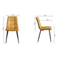 Mondrian Dining Chairs - Set of 2 - Mustard Velvet - Black Legs