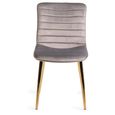 Rothko Dining Chairs - Set of 2 - Grey Velvet - Gold Legs
