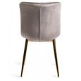 Rothko Dining Chairs - Set of 2 - Grey Velvet - Gold Legs