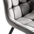 Seurat Dining Chairs - Set of 2 - Grey Velvet - Black Legs