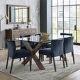 Turin Dining Chairs - Set of 2 - Dark Blue Velvet - Low Back