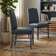 Bishop Dining Chair - Set of 2 - Grey Faux Leather