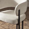 Bolivia Dining Chair - Set of 2 - Curved - Cream Fabric
