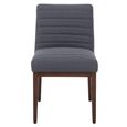 Brando Dining Chair - Set of 2 - Charcoal Grey Fabric with Oak Legs