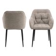 Brooke Dining Armchair - Set of 2 - Beige Boucle Fabric