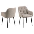 Brooke Dining Armchair - Set of 2 - Beige Boucle Fabric