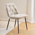 Brooke Dining Chair - Set of 2 - Beige Boucle Fabric
