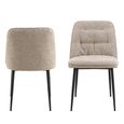 Brooke Dining Chair - Set of 2 - Beige Boucle Fabric