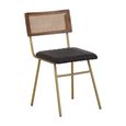 Buffalo Dining Chair - Set of 2 - Black - Leather with Gold Metal