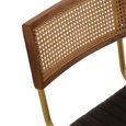 Buffalo Dining Chair - Set of 2 - Black - Leather with Gold Metal