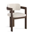 California Dining Chair - Set of 2 - Boucle Fabric - Dark Oak