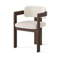 California Dining Chair - Set of 2 - Boucle Fabric - Dark Oak