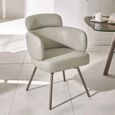 Callisto Dining Chair - Set of 2 - Taupe Faux Leather