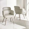 Callisto Dining Chair - Set of 2 - Taupe Faux Leather