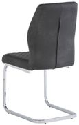 2 x Capri Grey Fabric Chrome Cantilever Dining Chair