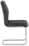 2 x Capri Grey Fabric Chrome Cantilever Dining Chair