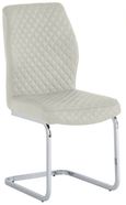 2 x Capri Stone Fabric Chrome Cantilever Dining Chair