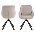 Carrie Swivel Dining Chair - Set of 2 - Sand Chenille Fabric