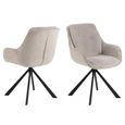Carrie Swivel Dining Chair - Set of 2 - Sand Chenille Fabric