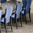 2 x Carvelle Blue Fabric Dining Chair