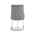 Casas Dining Chair - Set of 2 - Grey Velvet Fabric - Chrome Legs