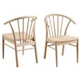 Cassandra Dining Chair - Set of 2 - Oak - Spindle Curved Back