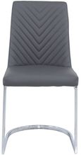 Chevron Dining Chair - Set of 2 - Grey Faux Leather