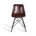 Citrus Dining Chair - Industrial Style - Brown Leather - Set of 2