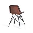 Citrus Dining Chair - Industrial Style - Brown Leather - Set of 2