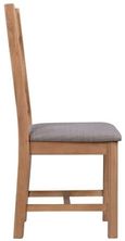 Clarion Dining Chair - Set of 2 - Cross Back - Grey Padded - Oak
