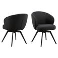 Darlene Swivel Dining Chair - Set of 2 - Anthracite Fabric