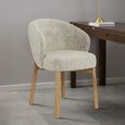 Darlene Dining Chair - Set of 2 - Beige Fabric - with Oak Legs