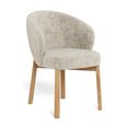 Darlene Dining Chair - Set of 2 - Beige Fabric - with Oak Legs