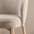 Darlene Dining Chair - Set of 2 - Beige Fabric - with Oak Legs