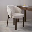 Darlene Dining Chair - Set of 2 - Beige Fabric - with Smoked Legs