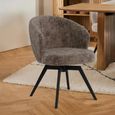 Darlene Swivel Dining Chair - Set of 2 - Dusty Brown Boucle Fabric