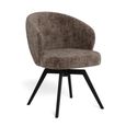 Darlene Swivel Dining Chair - Set of 2 - Dusty Brown Boucle Fabric