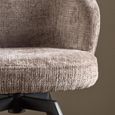 Darlene Swivel Dining Chair - Set of 2 - Dusty Brown Boucle Fabric