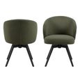Darlene Swivel Dining Chair - Set of 2 - Green Fabric