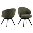 Darlene Swivel Dining Chair - Set of 2 - Green Fabric