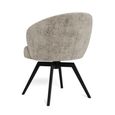 Darlene Swivel Dining Chair - Set of 2 - Grey Boucle Fabric