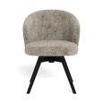 Darlene Swivel Dining Chair - Set of 2 - Grey Boucle Fabric
