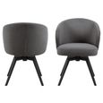 Darlene Swivel Dining Chair - Set of 2 - Grey Fabric
