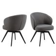 Darlene Swivel Dining Chair - Set of 2 - Grey Fabric