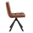 Dean Swivel Dining Chair - Set of 2 - Retro Brandy Faux Leather